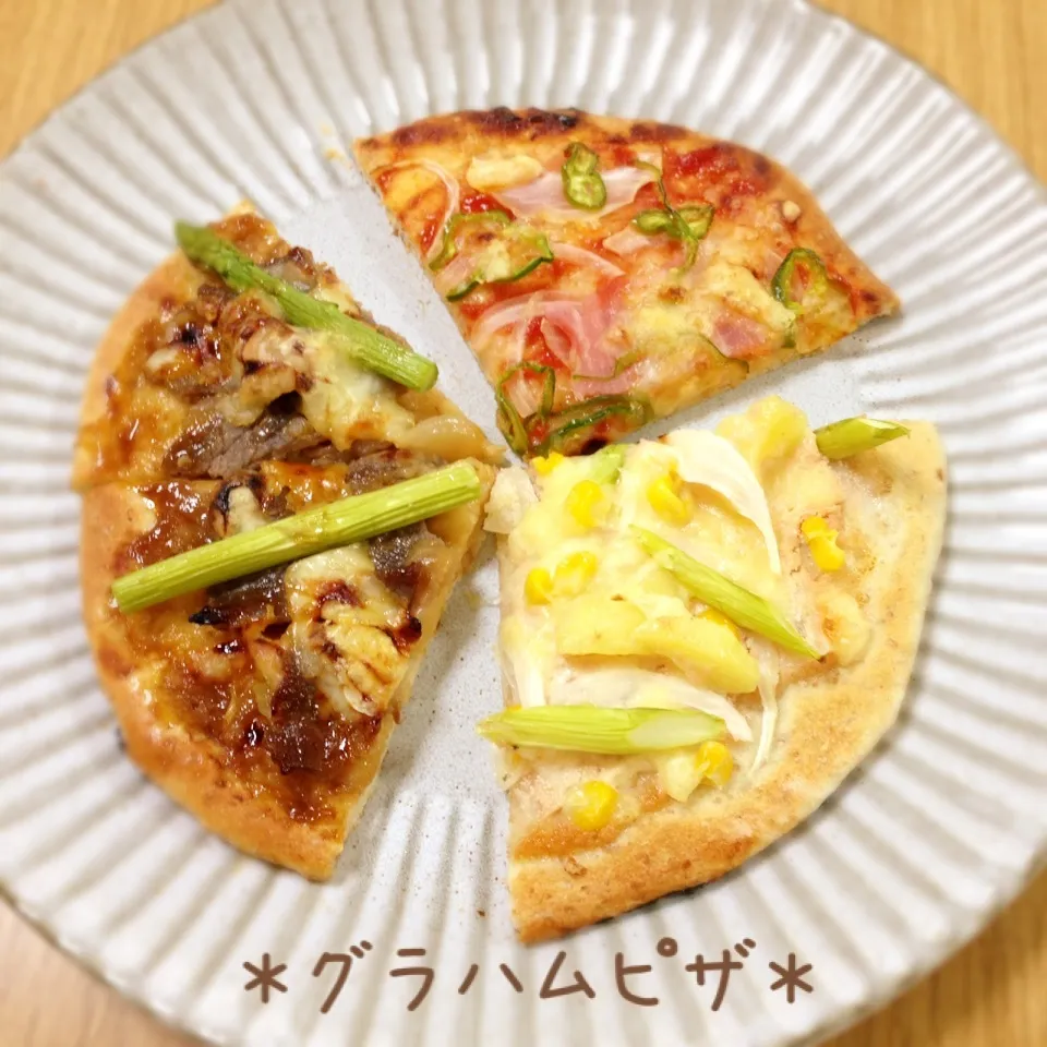 Snapdishの料理写真:色々グラハムピザ＊ピザ生地♪|＊ゆき＊さん