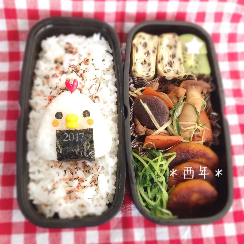 酉年＊にわとりさん＊主人のお弁当♫|＊ゆき＊さん