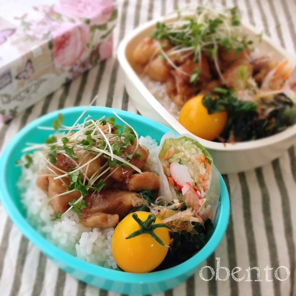 甘辛生姜味噌だれ焼鳥丼＊生春巻き♫|＊ゆき＊さん