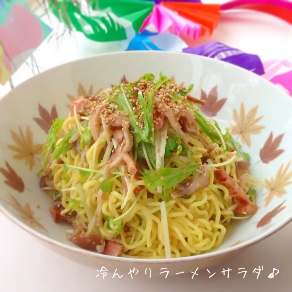 Snapdishの料理写真:きのこナムルde冷んやりラーメンサラダ♫|＊ゆき＊さん