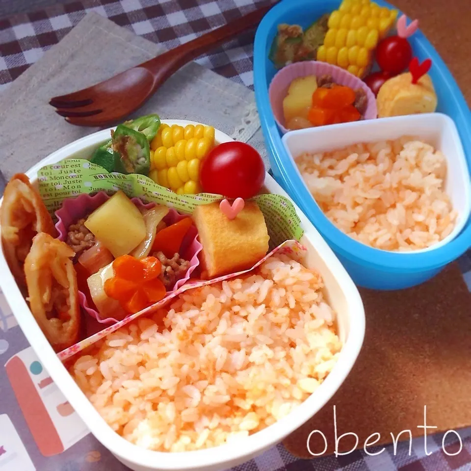 Snapdishの料理写真:病み上がり娘と私のお弁当♫|＊ゆき＊さん