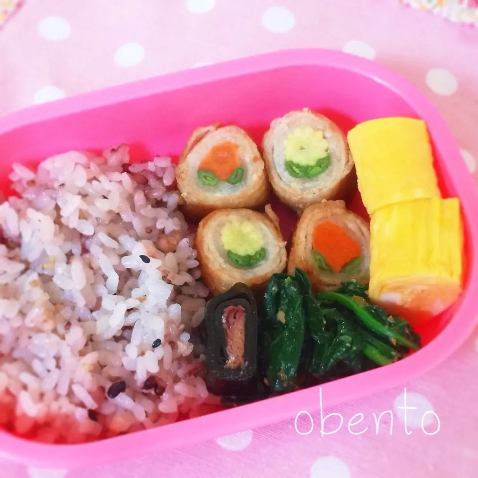 お花の肉巻き弁当♫|＊ゆき＊さん