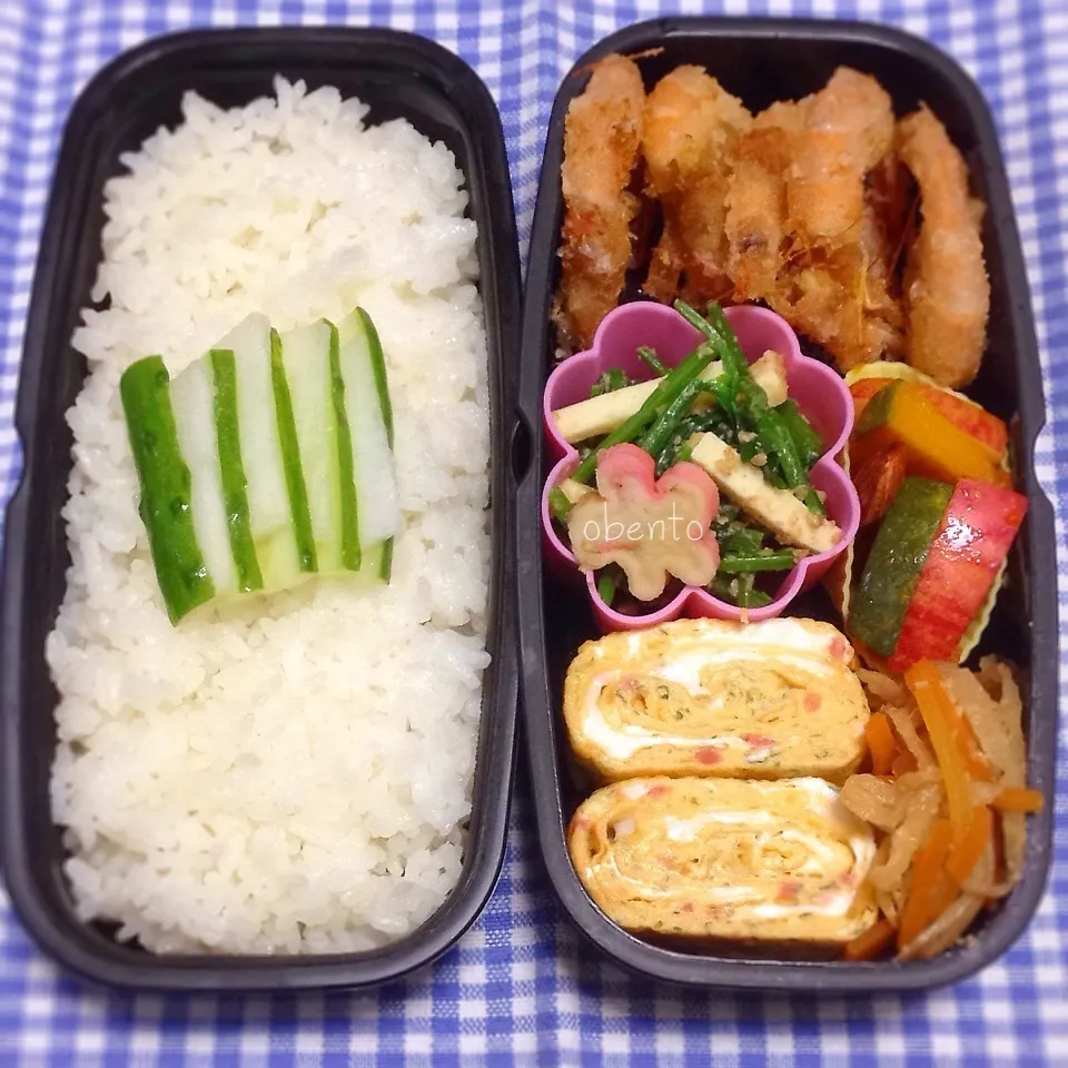 主人のお弁当＊芝エビの唐揚げ♫|＊ゆき＊さん