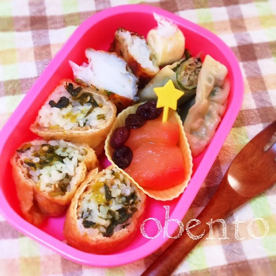 Snapdishの料理写真:高菜いなりずしロールのお弁当♫|＊ゆき＊さん