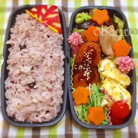 Snapdishの料理写真:主人のお弁当＊肉野菜炒めなどのお弁当♫|＊ゆき＊さん