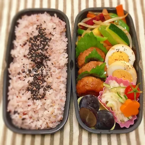 主人のお弁当＊照焼きお豆腐ハンバーグ＊味玉＊大根ナムルなど♡|＊ゆき＊さん