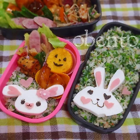 早起き親子で作った♡うさぎのモフィ弁当(*´ω｀*)♫|＊ゆき＊さん