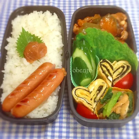 主人のお弁当＊酢鶏＊ハートの出し巻き卵♡|＊ゆき＊さん