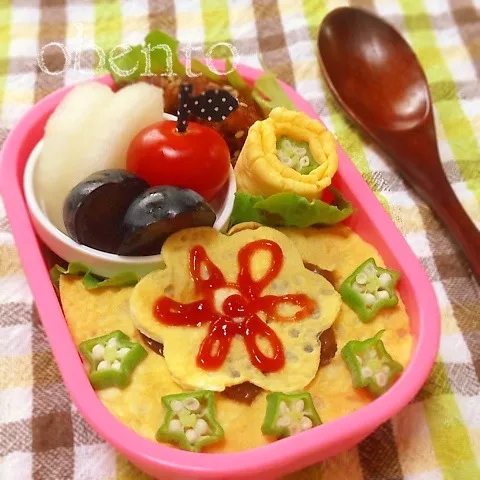 ❀お花のオムライス弁当❀|＊ゆき＊さん