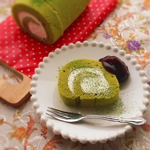 大好き♡抹茶のロールケーキ(*´ω｀*)♫|＊ゆき＊さん