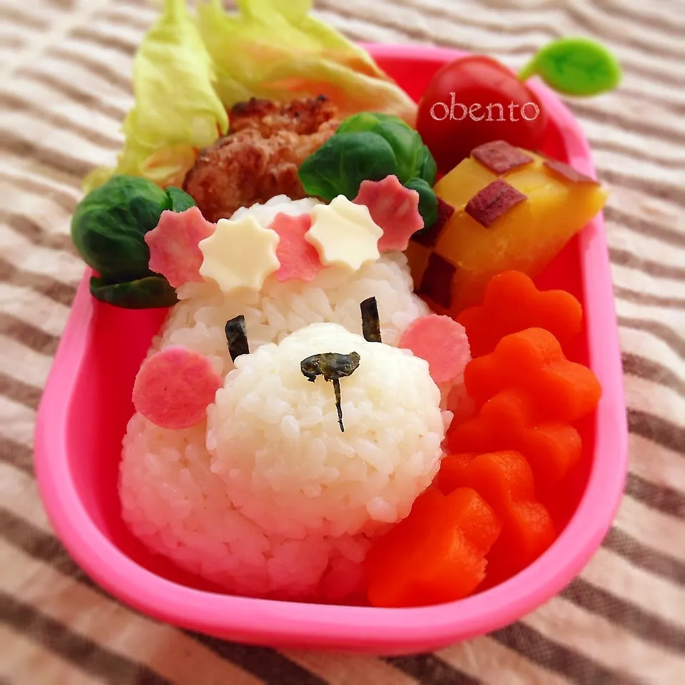 芽キャベツのお耳deくまちゃん弁当♪|＊ゆき＊さん