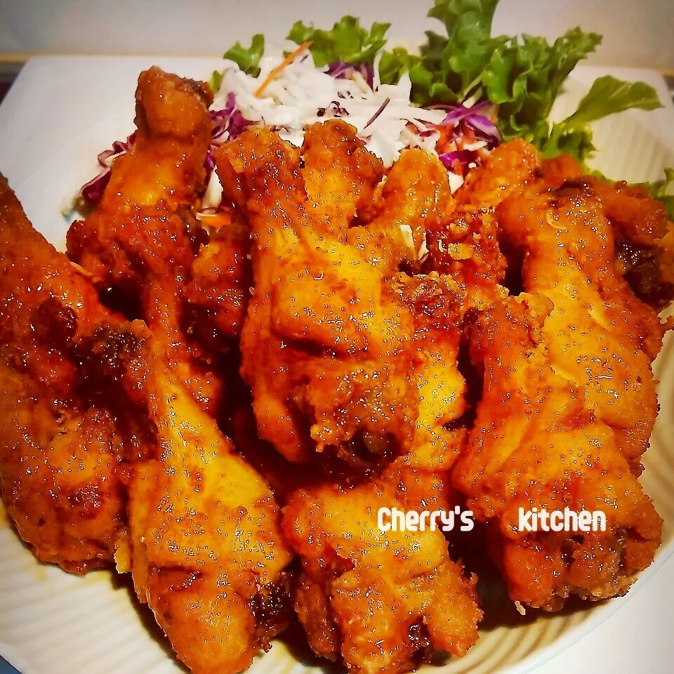 Snapdishの料理写真:Kiiさんの♥バリウマ(´∀｀∩)↑甘辛chicken↑✨|Cherry'sさん