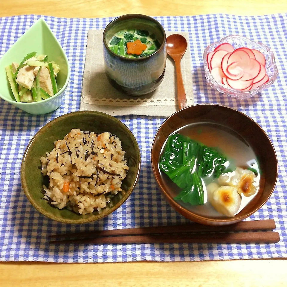 リメイク炊き込みごはん＊茶碗蒸し＊餅入りお吸い物など♡|＊ゆき＊さん