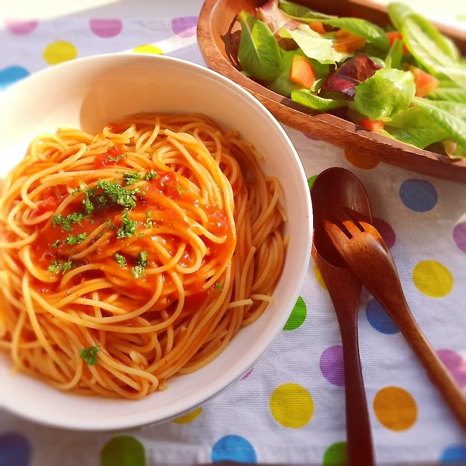 パスタとサラダで簡単ランチ♪|＊ゆき＊さん