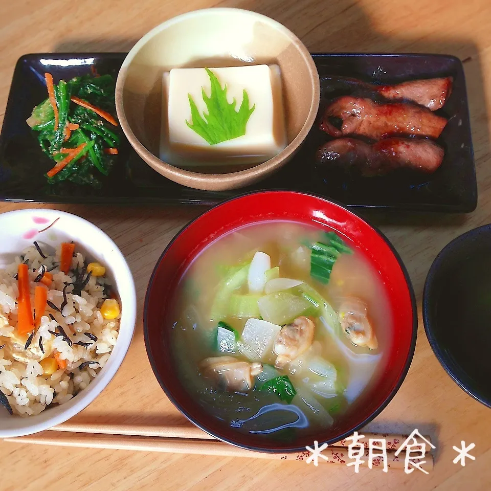 Snapdishの料理写真:栄養満点めちゃうま朝食(*´ω｀*)♪|＊ゆき＊さん