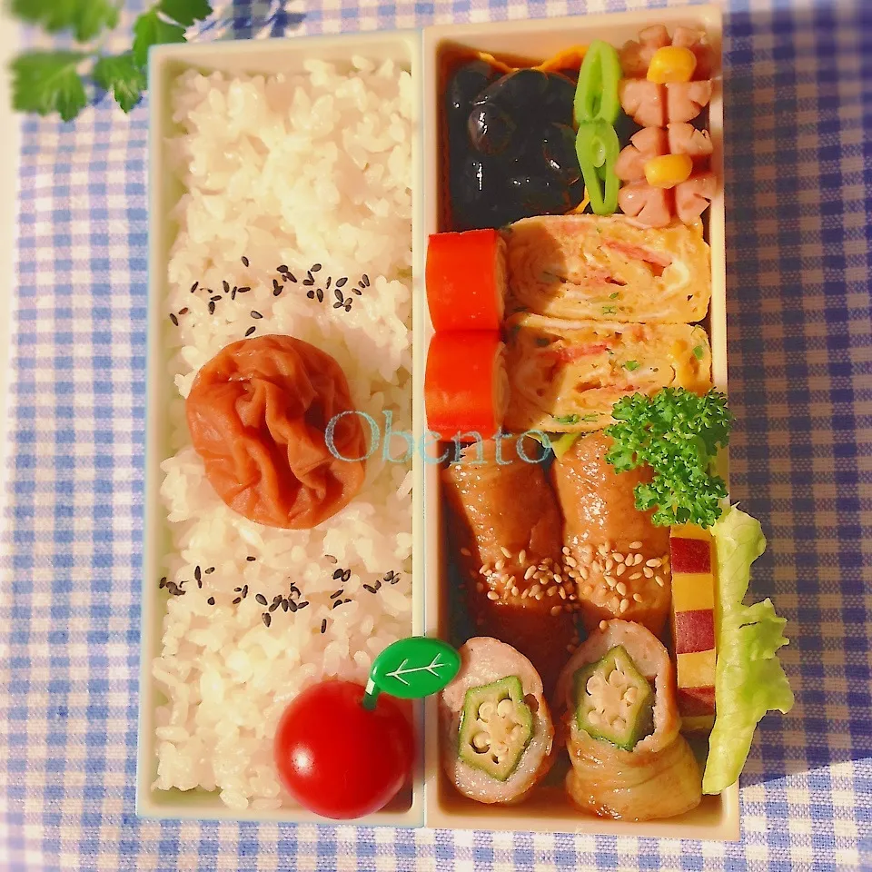 オクラの肉巻き照焼きdeパパ弁当♪|＊ゆき＊さん