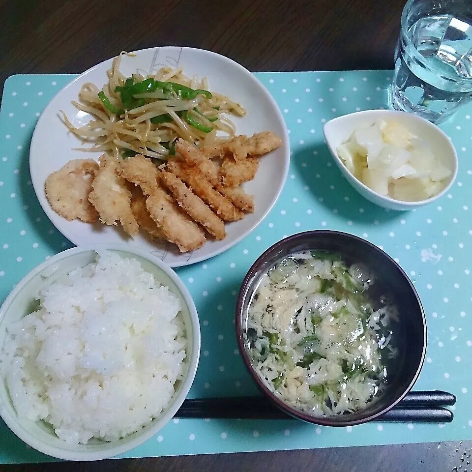 鶏胸肉のパン粉焼きともやしの中華炒め|山田江里子さん