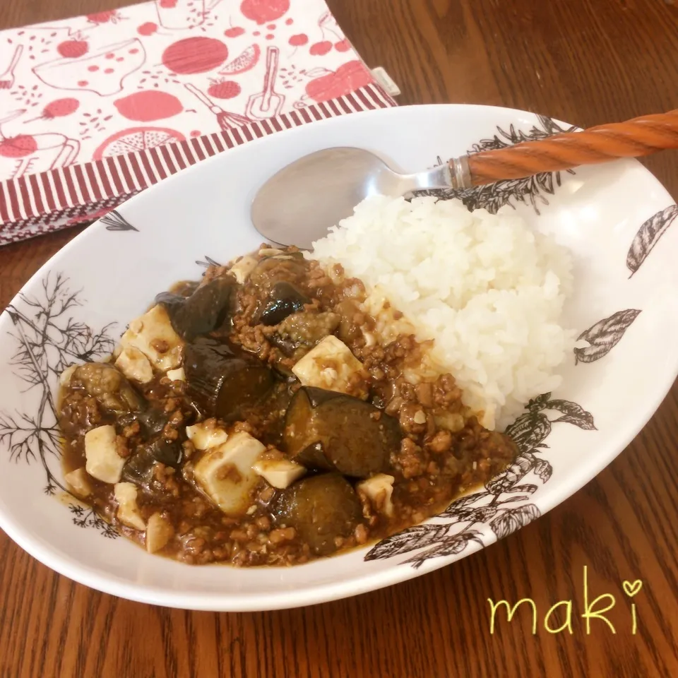 Snapdishの料理写真:麻婆豆腐なすライス|makiさん