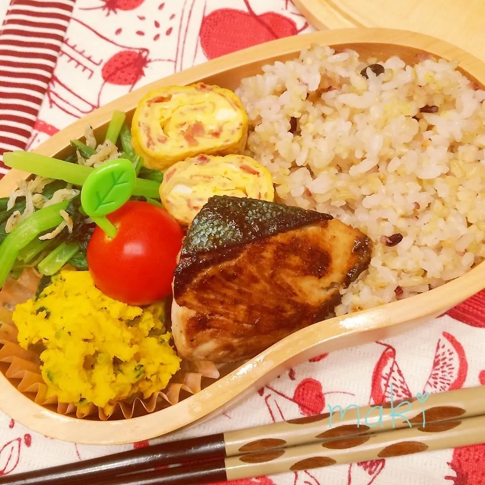 今日のお弁当＊ぶりの生姜照り焼き |makiさん