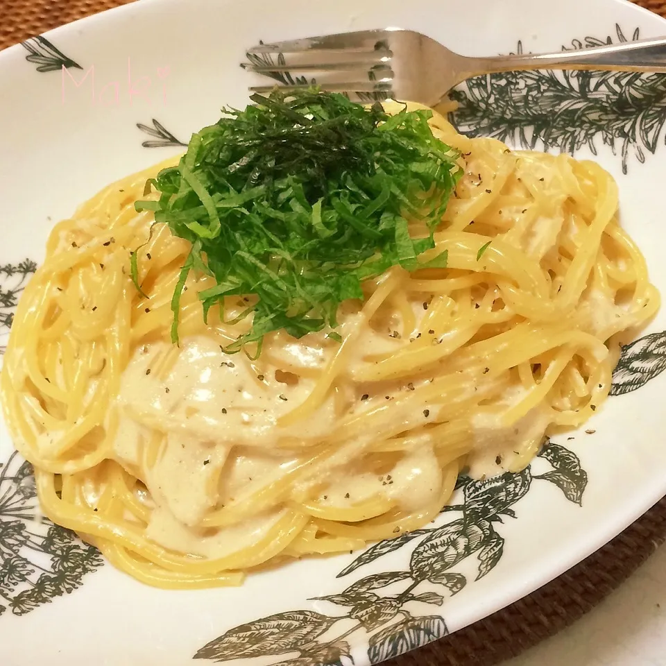 Snapdishの料理写真:明太子で♡たらこクリームパスタ|makiさん