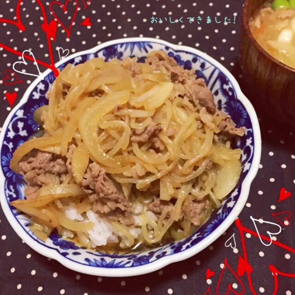 Snapdishの料理写真:牛丼☆|☆はんみちゃん☆さん