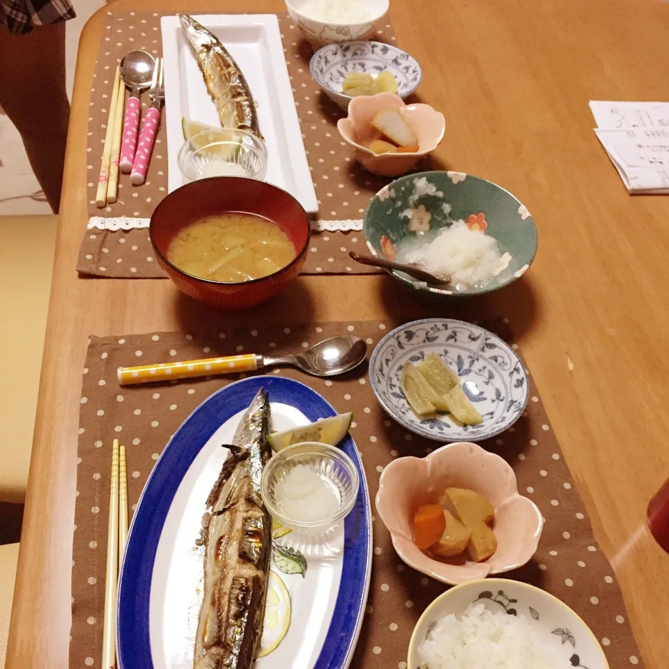 秋刀魚の夕飯☆子供作・大根おろし|ピヨまるさん