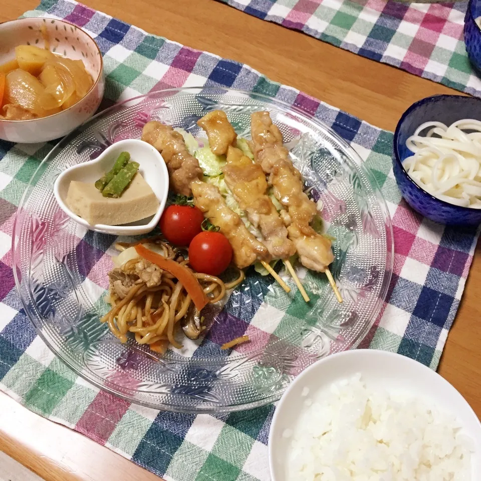 焼き鳥☆ハチミツ多め と残り物|ピヨまるさん