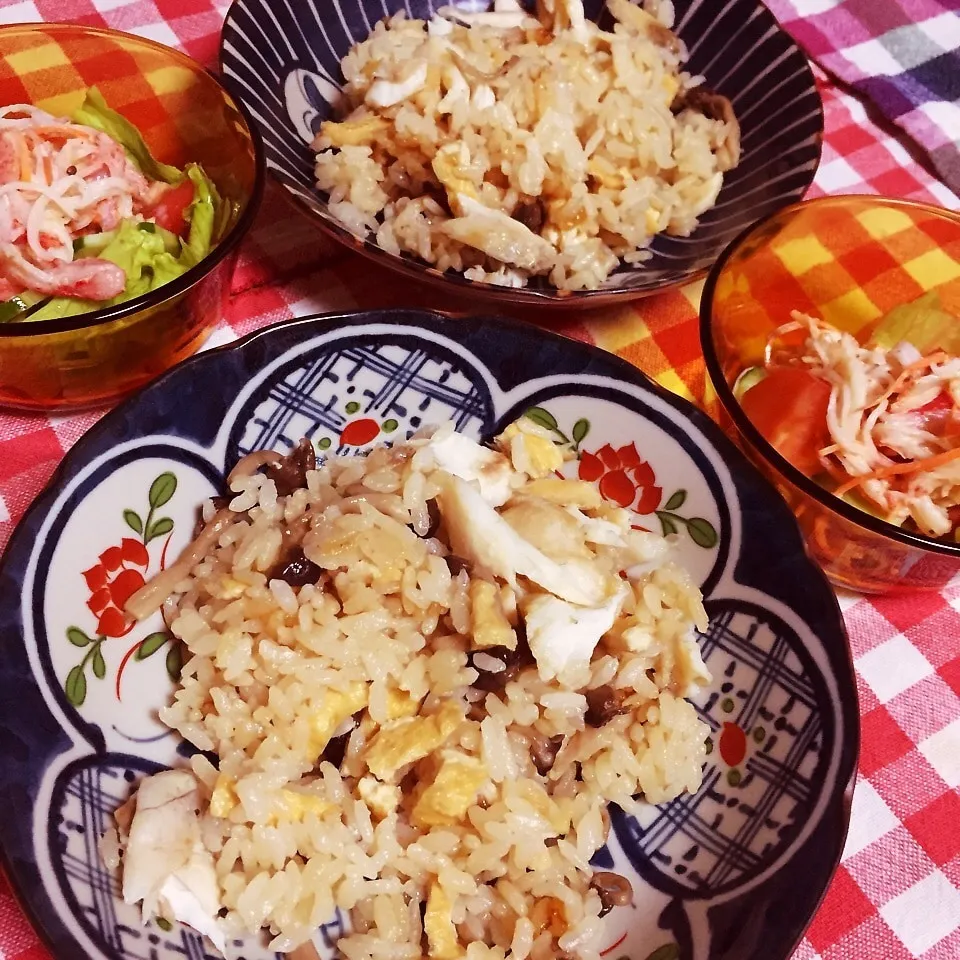 鯛のカマの酒蒸しで鯛ごはん|ピヨまるさん