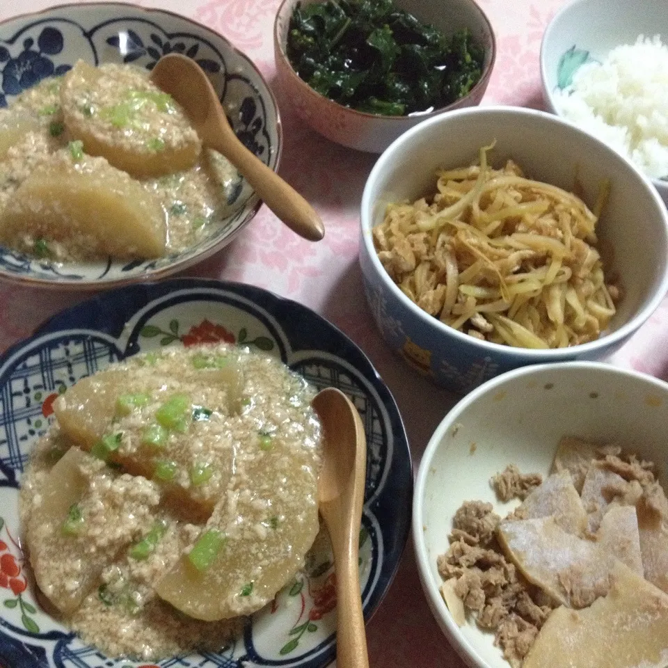 大根あんかけ  菜の花のおひたし|ピヨまるさん