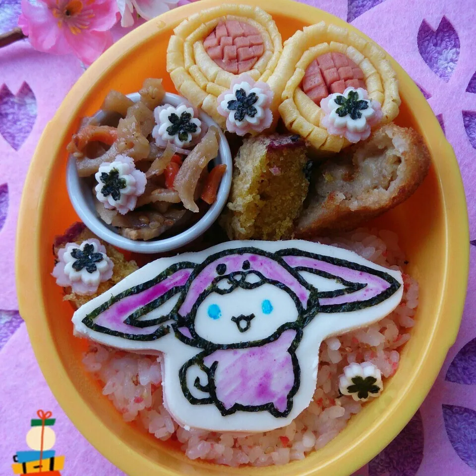 ☆シナモロールのうさぎコス弁当☆|大米あづささん