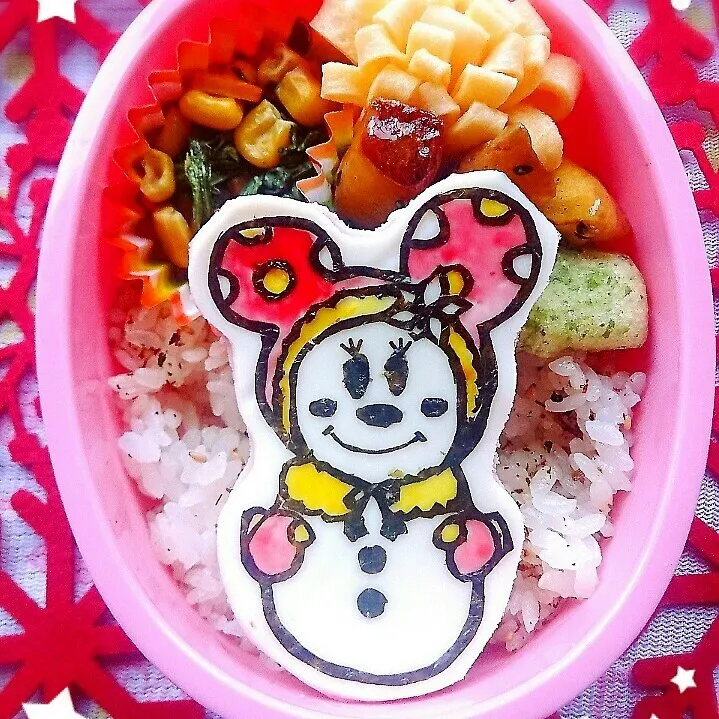 ☆ミニー雪だるま弁当☆|大米あづささん