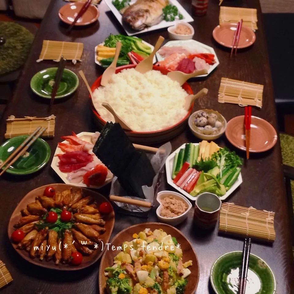 Snapdishの料理写真:旦那と息子のお誕生日会♡|miyuさん