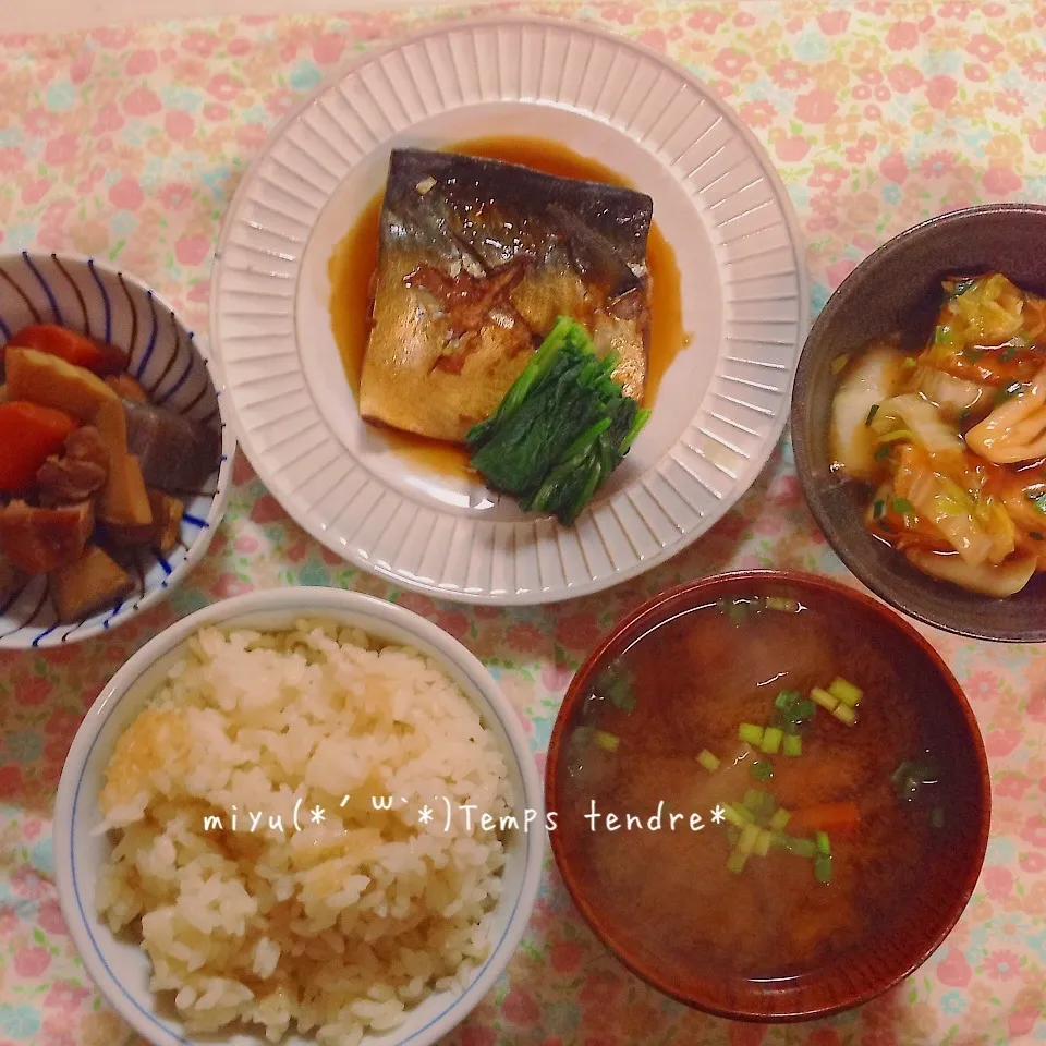 鯖の醤油煮のごはん♡|miyuさん