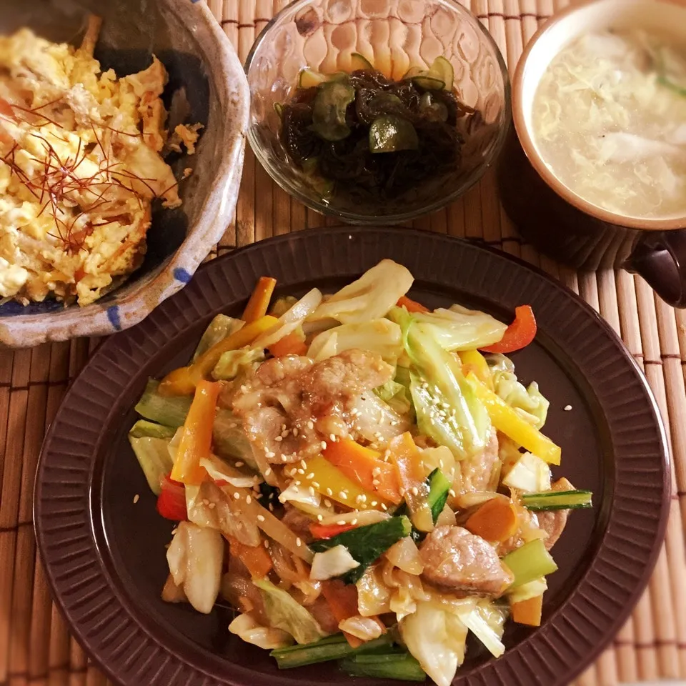 Snapdishの料理写真:🐷低糖質だけどがっつり🐔ある日のご飯🎵2日分📝|うさぎさん