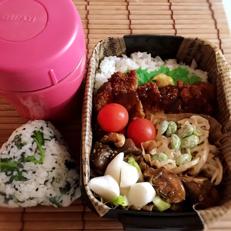 🍱15分仕上げ弁当&自家栽培の蕪の葉🍙|うさぎさん