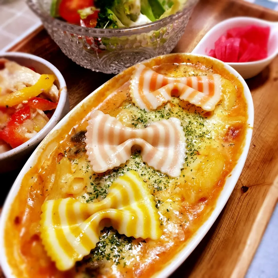 チーズとろ〜り🧀ニョッキのトマトクリームグラタン🍅|うさぎさん