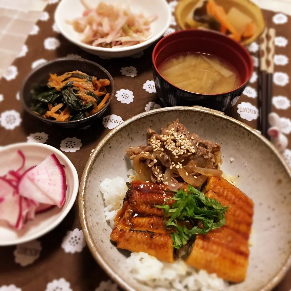 どっかで聞いたような……うな牛丼|うさぎさん