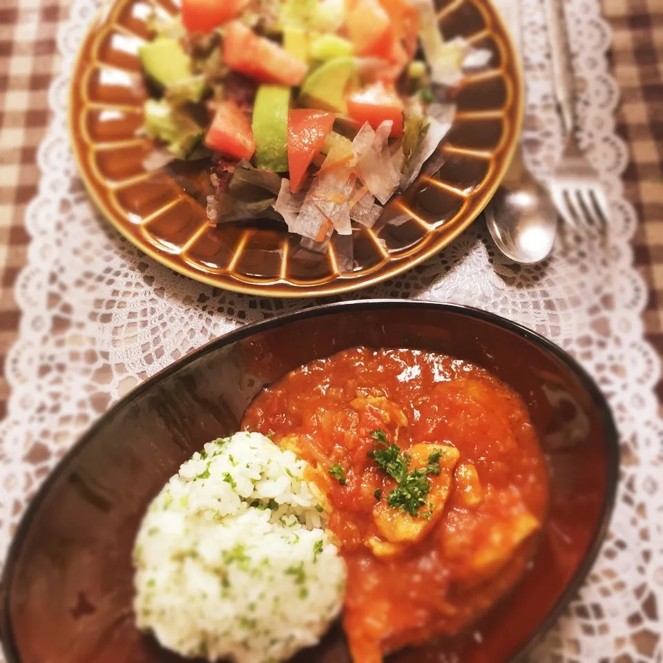 チキンのトマト煮|うさぎさん