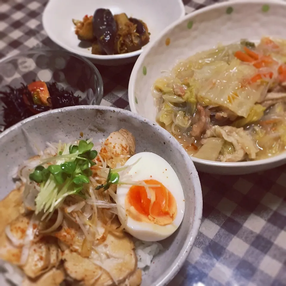 鶏チャーシュー丼|うさぎさん