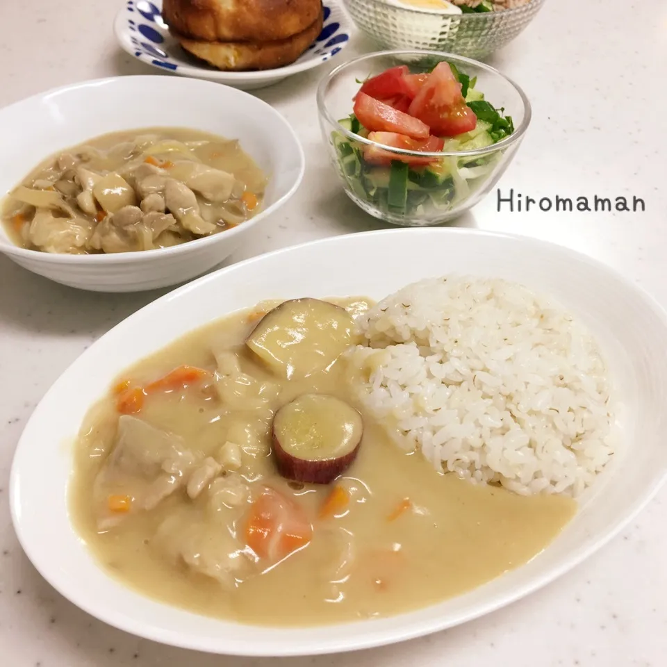 鳥とサツマイモのクリーム煮(*´∨`*)ノ|ひろママさん