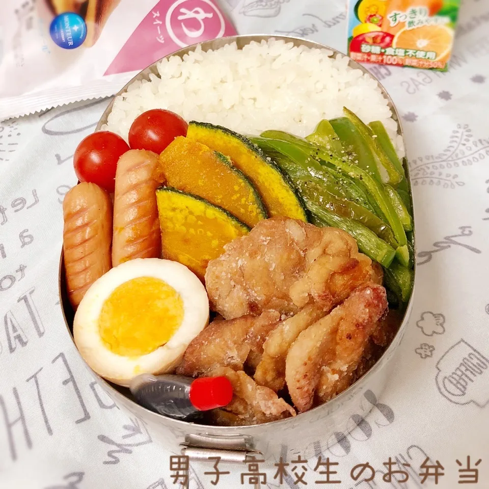 Snapdishの料理写真:高2男子のお弁当 2学期スタート豚竜田揚げ|チャコさん