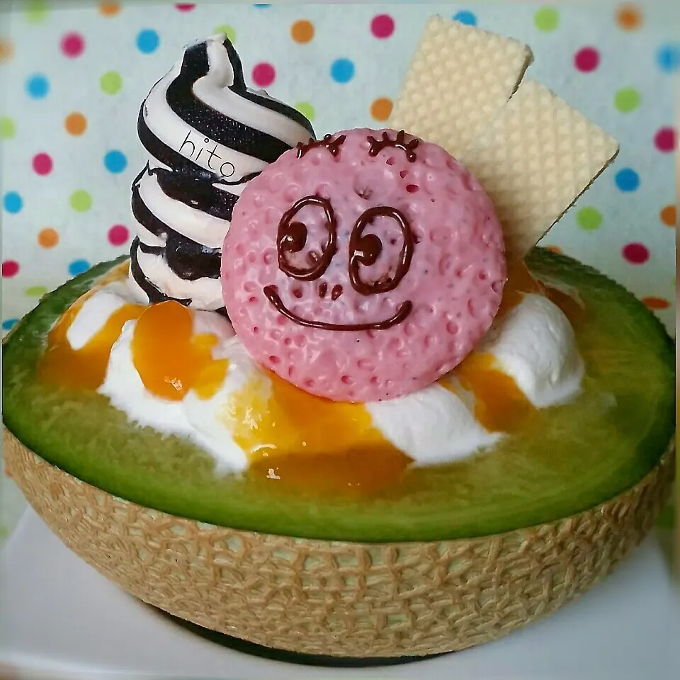 メロンパフェ♪バーバパパ♪|ひとさん