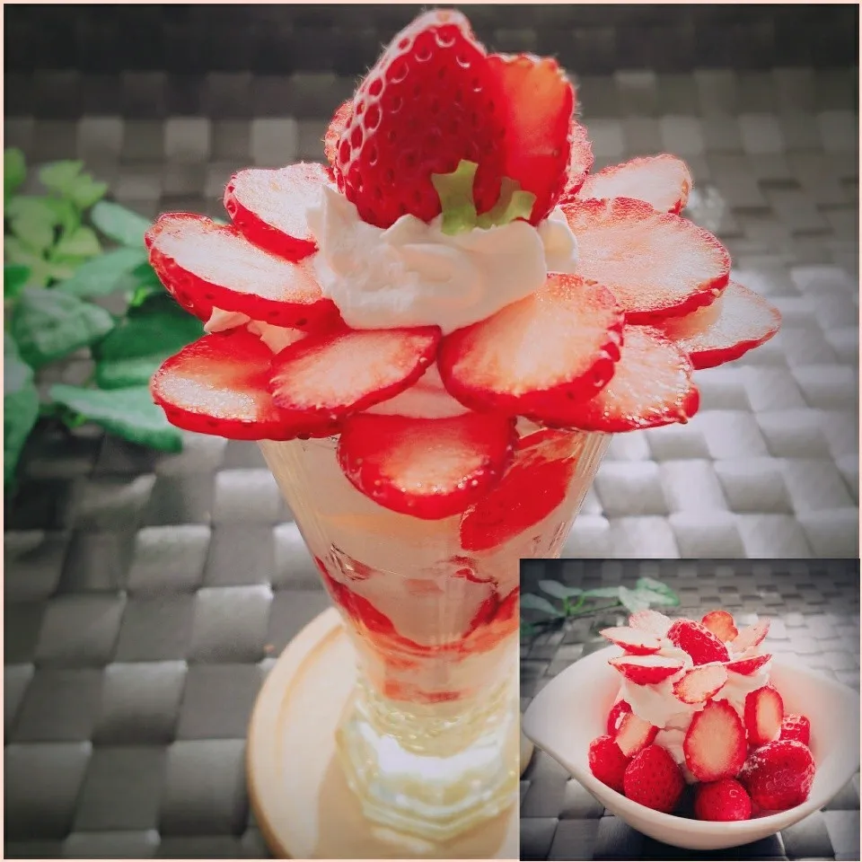 Snapdishの料理写真:夫婦でパフェ作り🍓|ｋａｋoさん