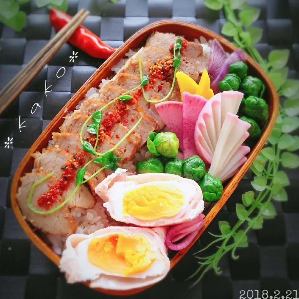 旦那様わっぱ弁当 手作り叉焼ど～ん|ｋａｋoさん