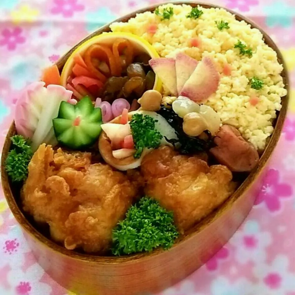 旦那様わっぱ弁当 ジャンボ鶏の唐揚げ|ｋａｋoさん