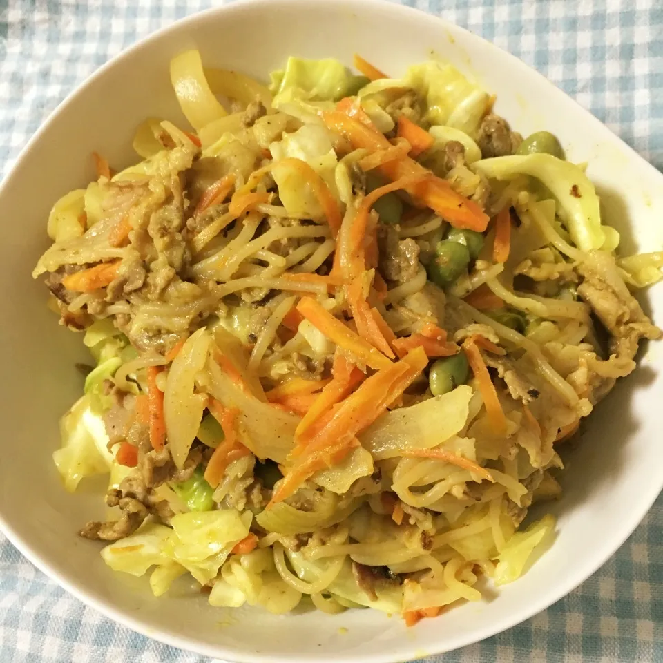 カレー焼きそば…実はこんにゃく麺|AY(＊^ . ^＊)❤️Uさん