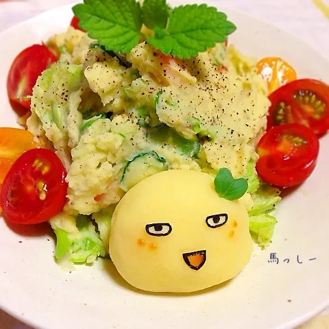 Snapdishの料理写真:葉月さん☆バジル ポテトサラダなっしー|馬っしーさん