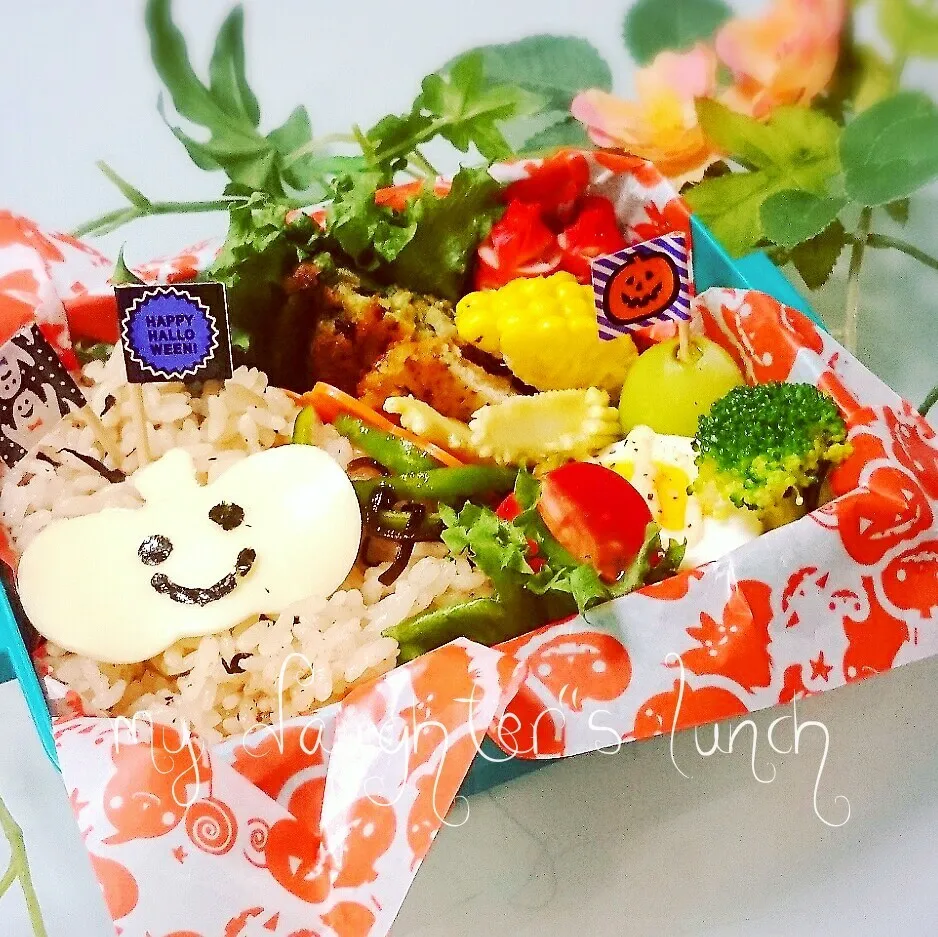 ひじきの炊き込みご飯、ちょっぴりハロウィン仕様|kotokotoさん