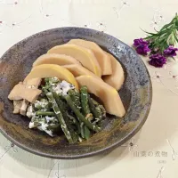 筍の煮物とわらびの卵とじ|いっこさんさん