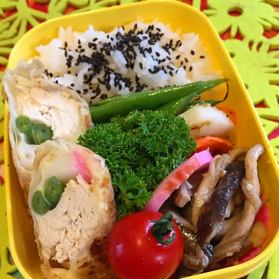 チーズ春巻き弁当|山田 奈味　Instagram ＊nmymd369さん